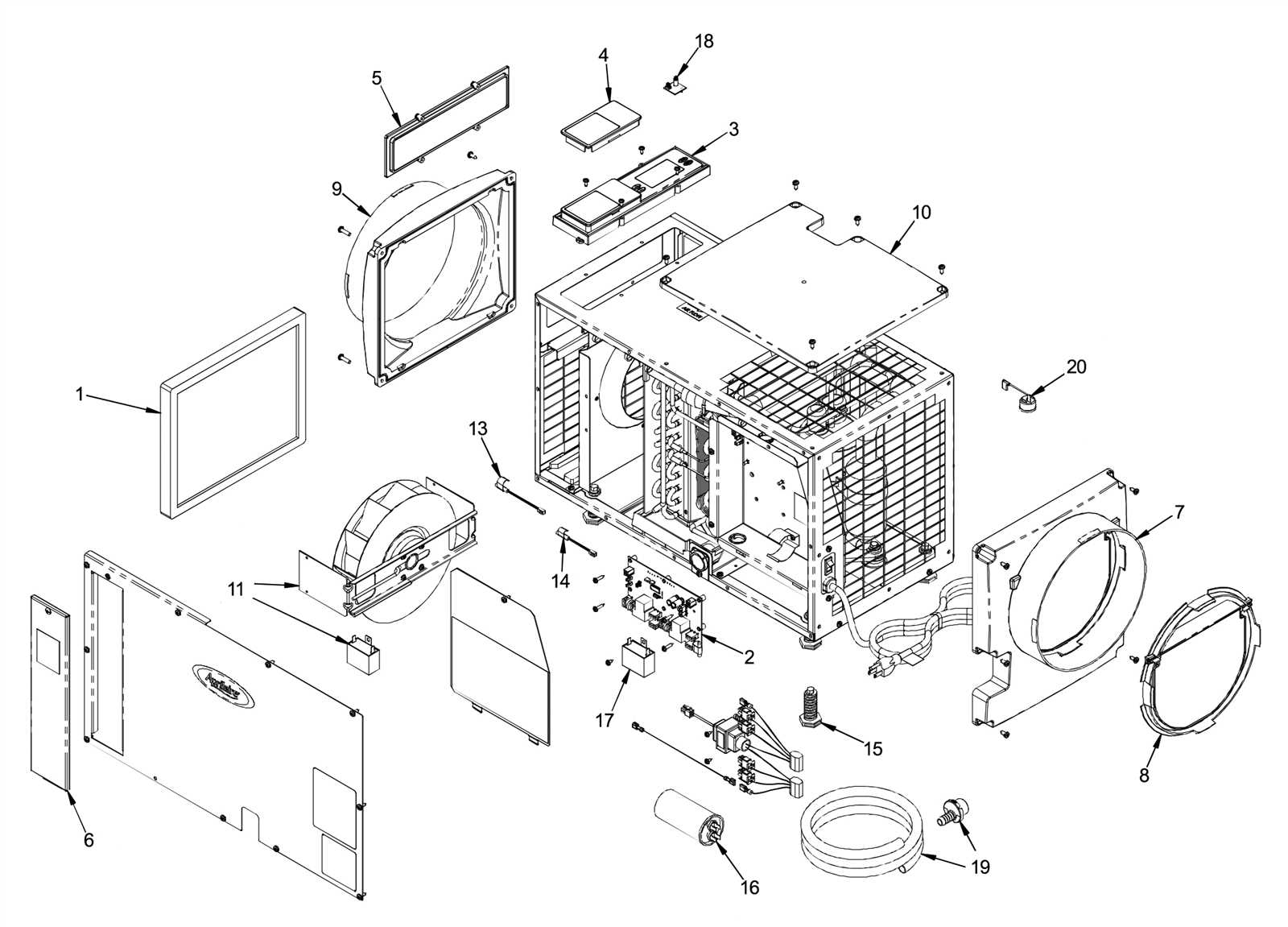 dehumidifier parts diagram