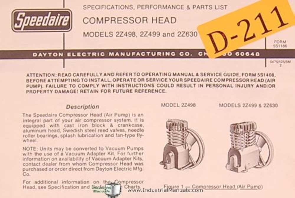 speedaire compressor parts diagram