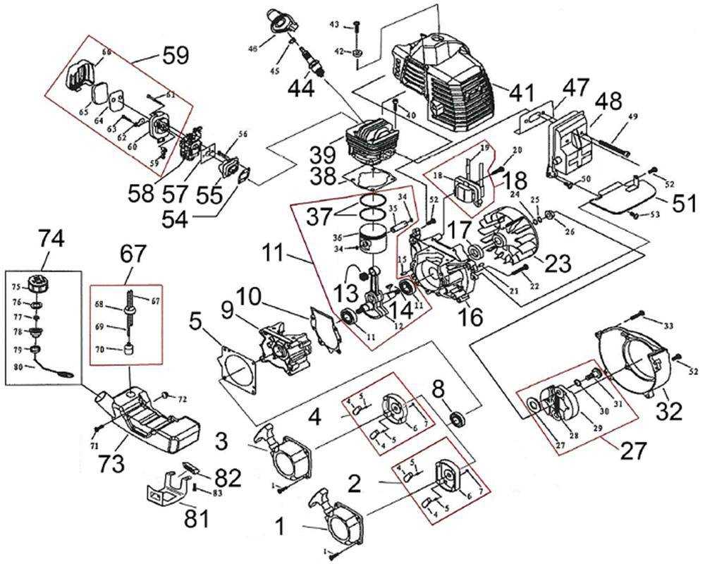 chinese chainsaw parts diagram