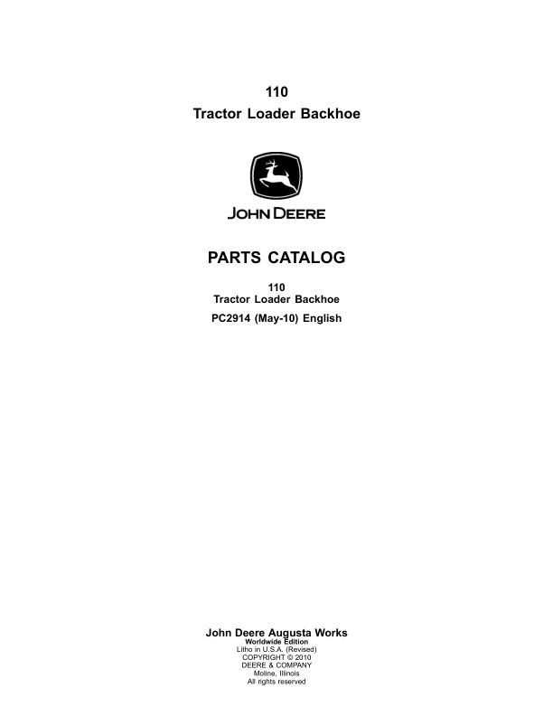 john deere 110 backhoe parts diagram