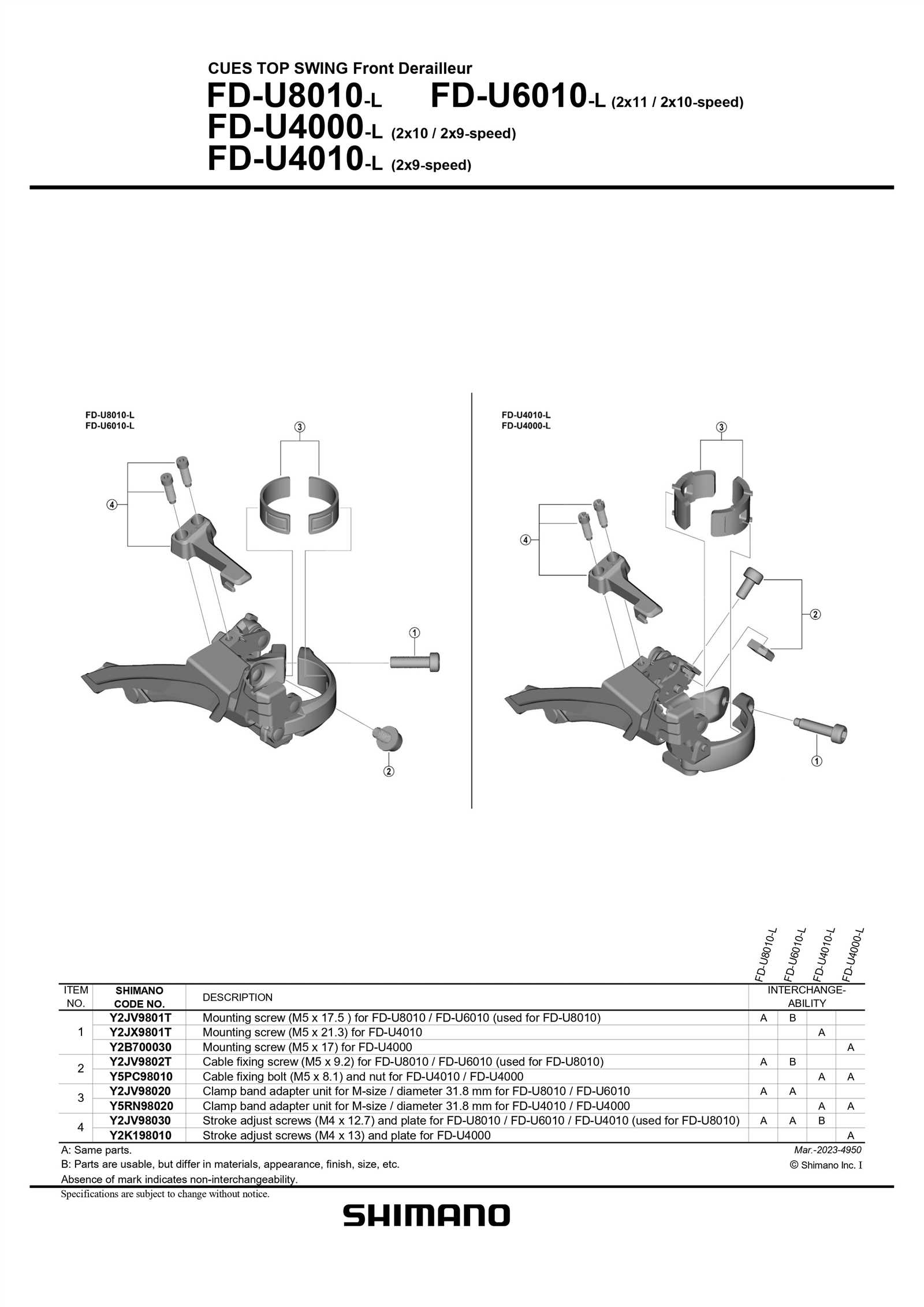 front derailleur parts diagram