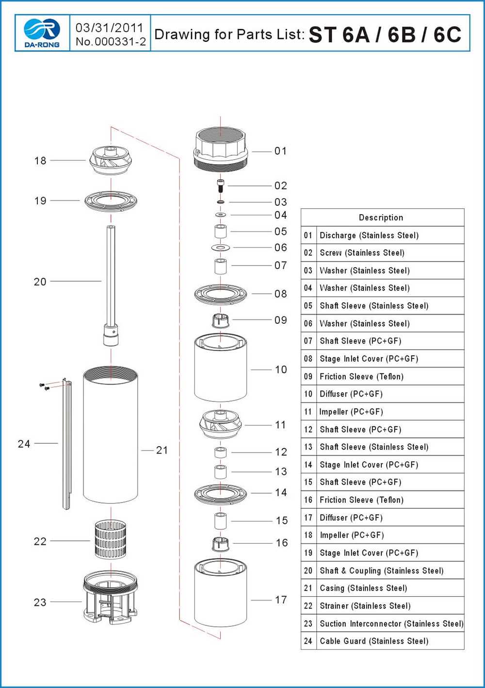 water well pump parts diagram