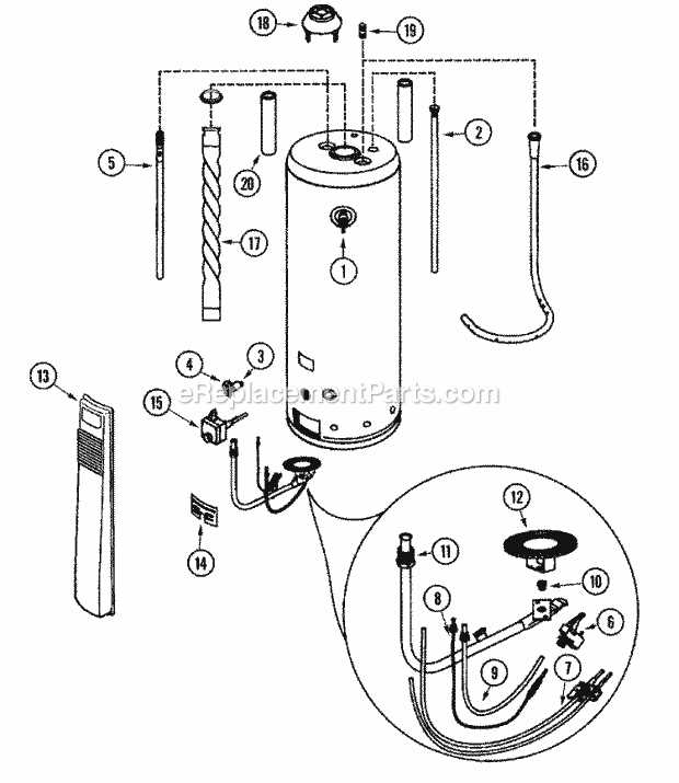 ao smith water heater parts diagram