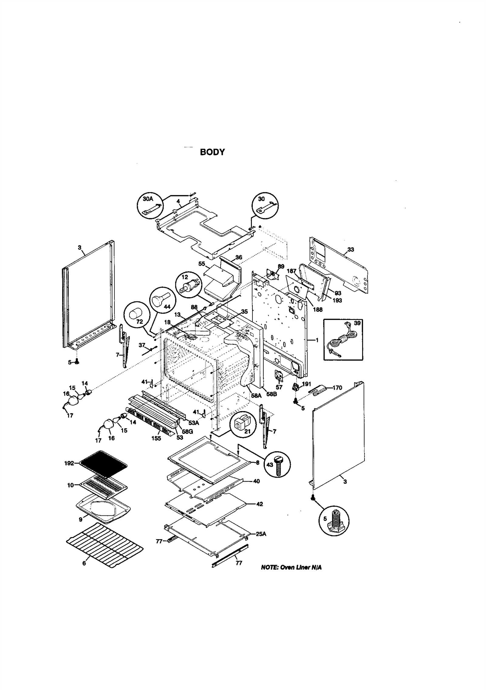 kenmore gas range parts diagram