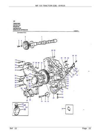 massey ferguson 135 steering parts diagram