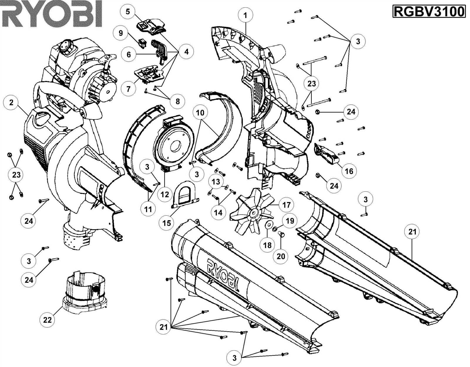 ryobi full crank 2 cycle parts diagram