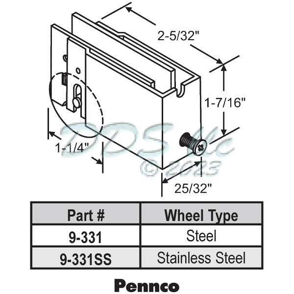 sliding patio door parts diagram