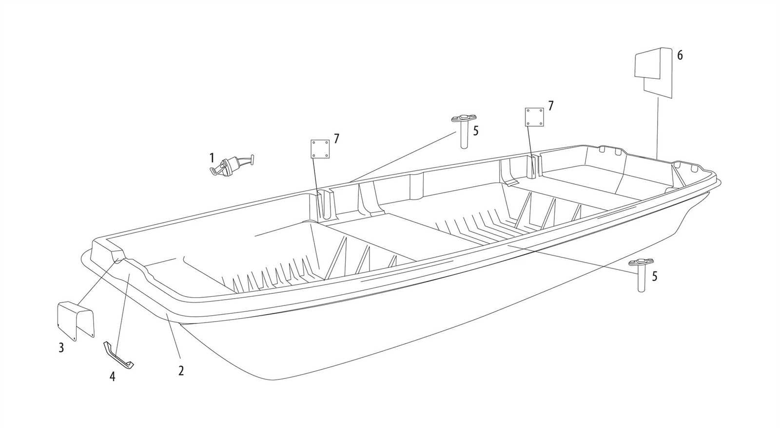 parts of a fishing boat diagram