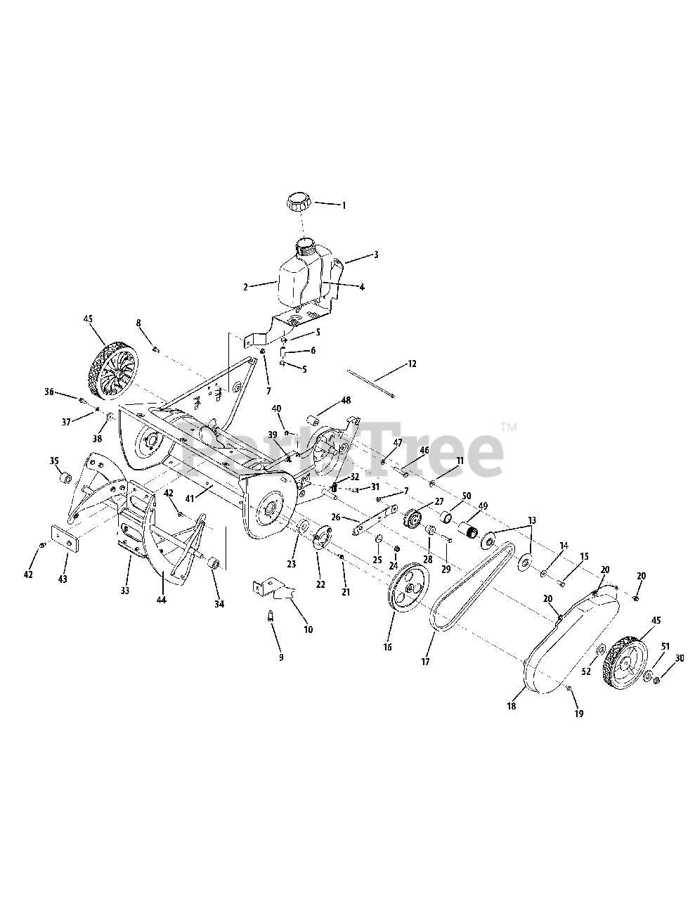 mastercraft snowblower parts diagram