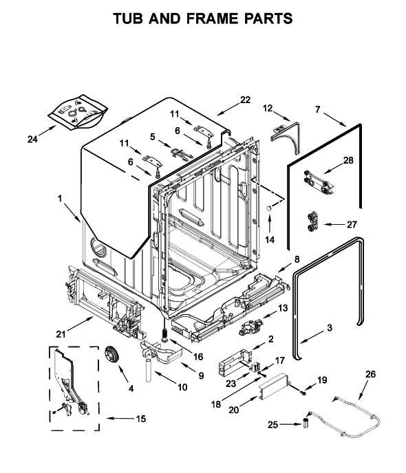 replacement kitchenaid dishwasher parts diagram