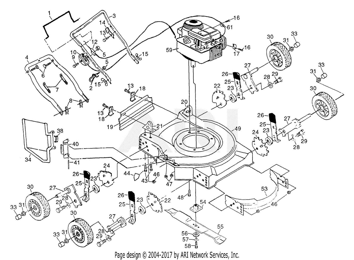 poulan riding mower parts diagram