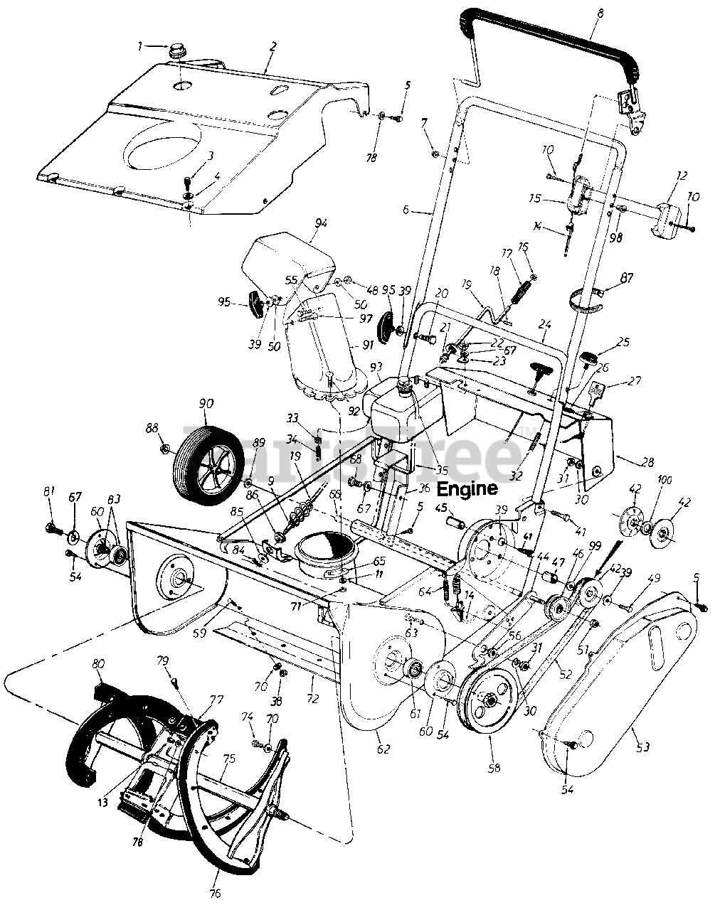 craftsman snowblower parts diagram