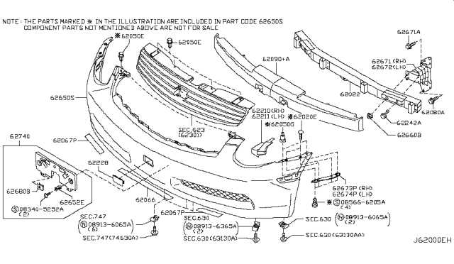 front bumper parts diagram