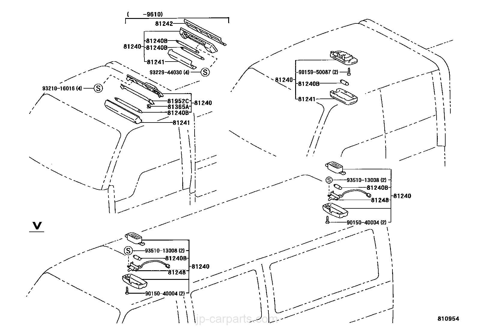 toyota tacoma door parts diagram