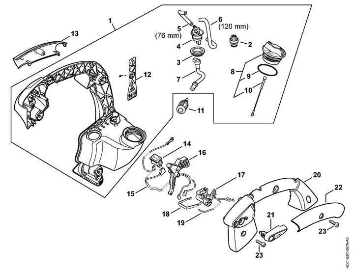 stihl bg 55 blower parts diagram