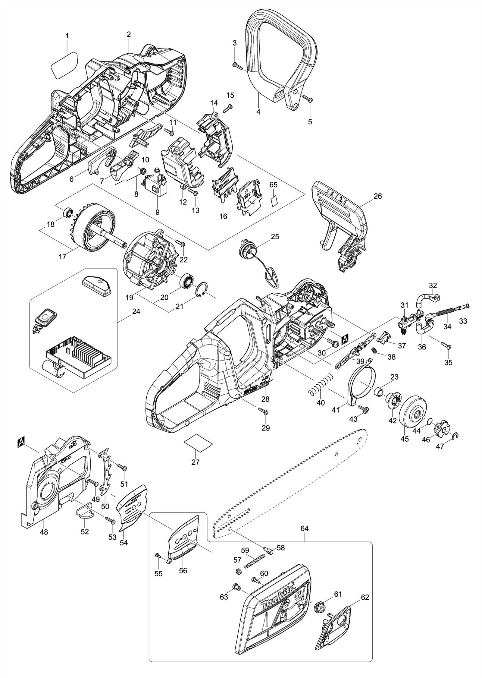 dewalt 60v chainsaw parts diagram