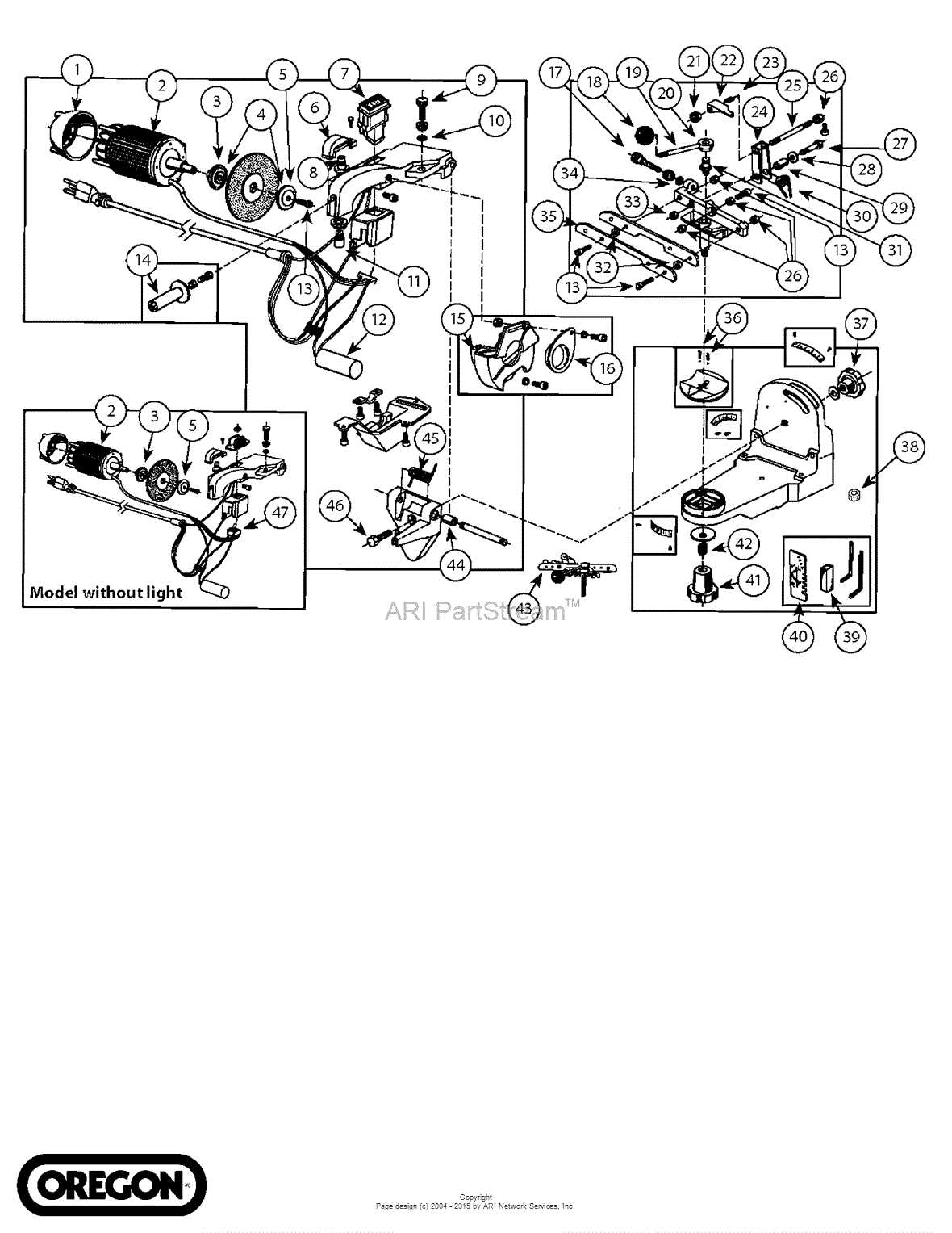 oregon cs1500 parts diagram