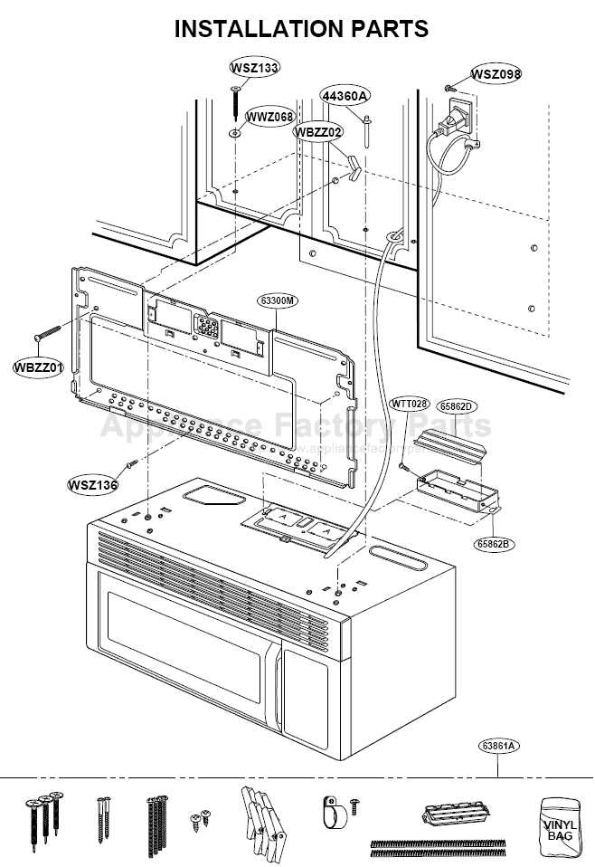 whirlpool microwave parts diagram