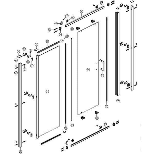 sliding shower door parts diagram