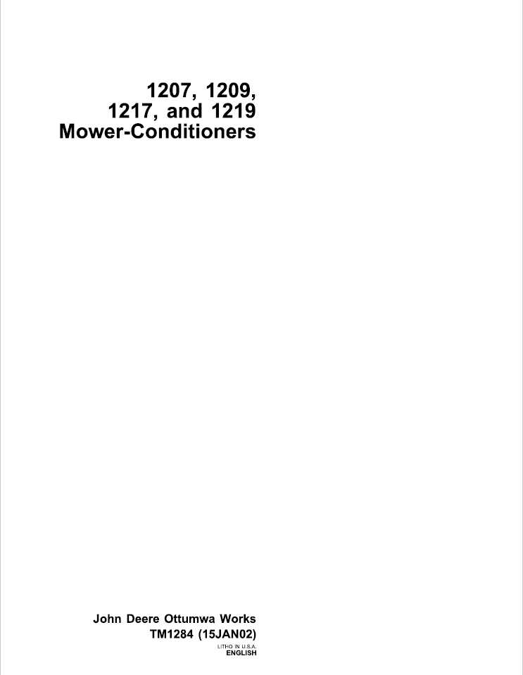 john deere 1219 haybine parts diagram