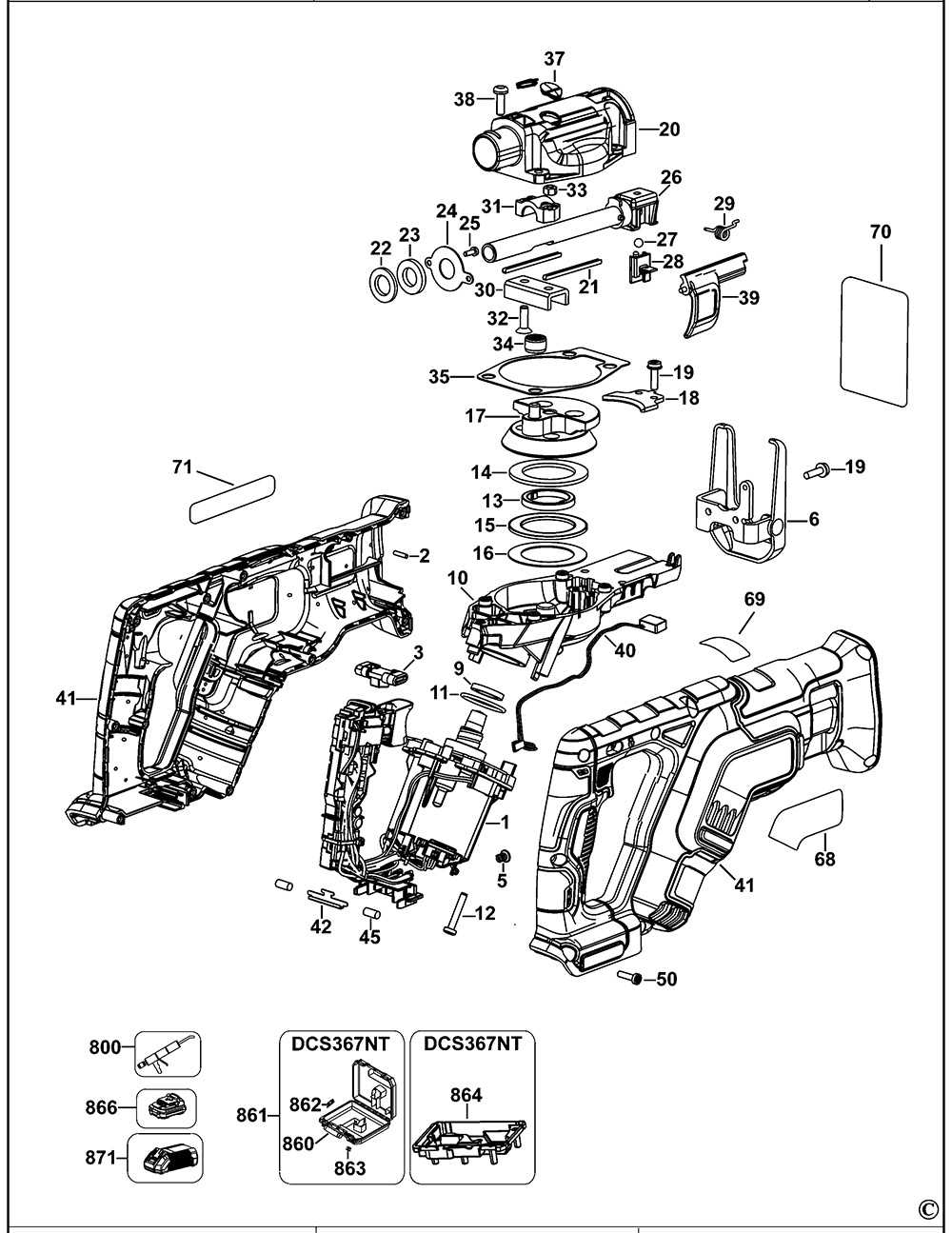 dewalt dcs374 parts diagram