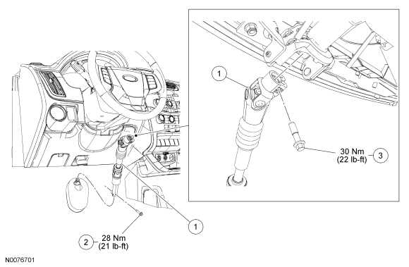 ford steering column parts diagram