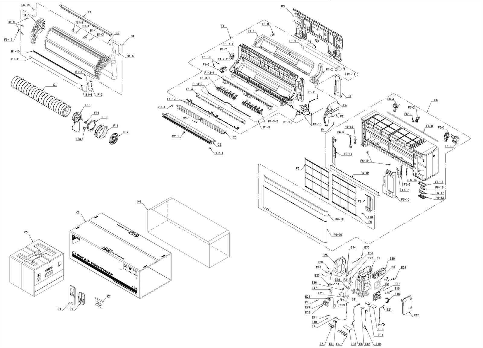 daikin mini split parts diagram