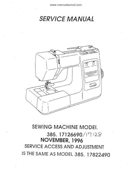 kenmore sewing machine parts diagram