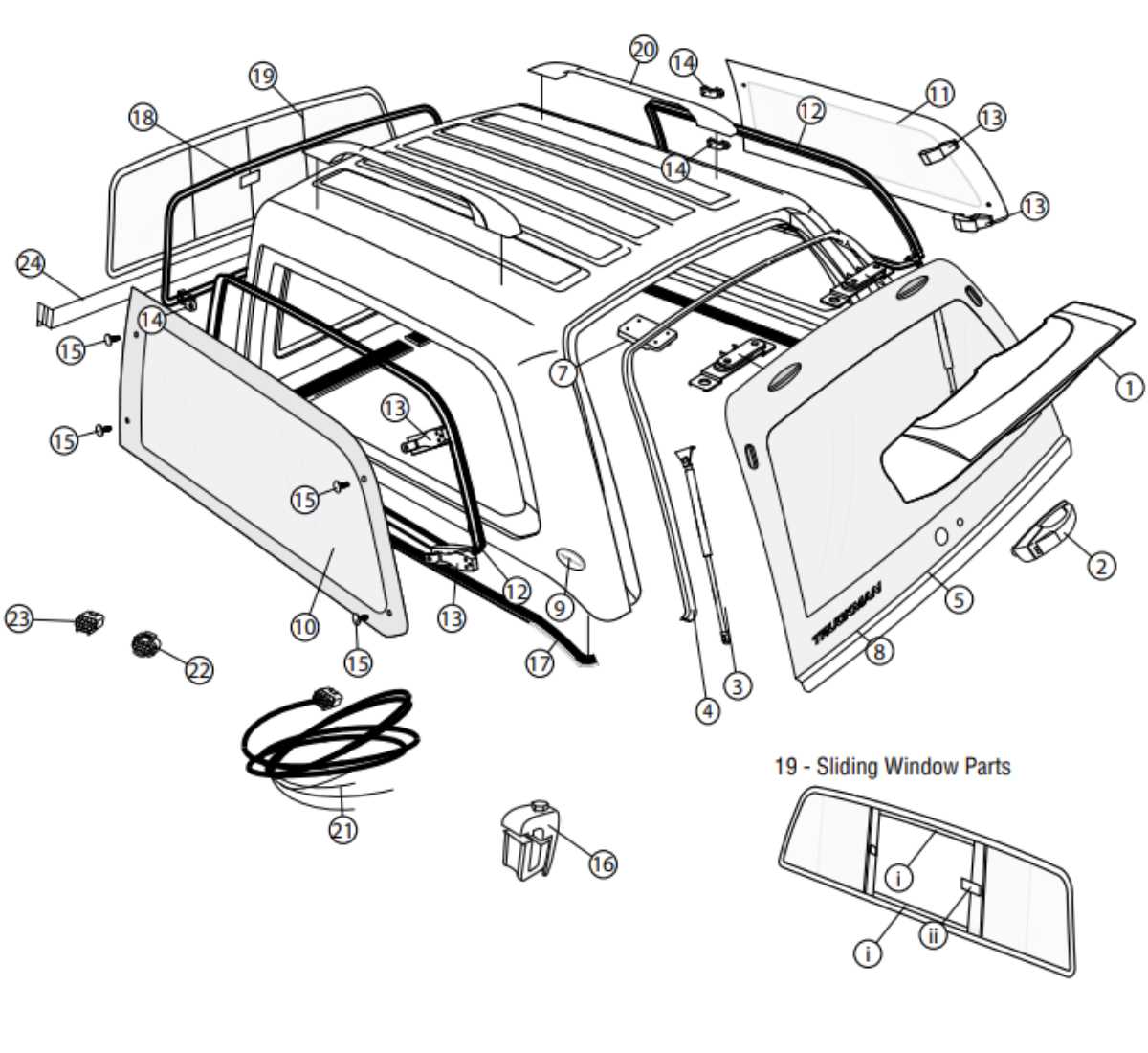 jeep hardtop parts diagram