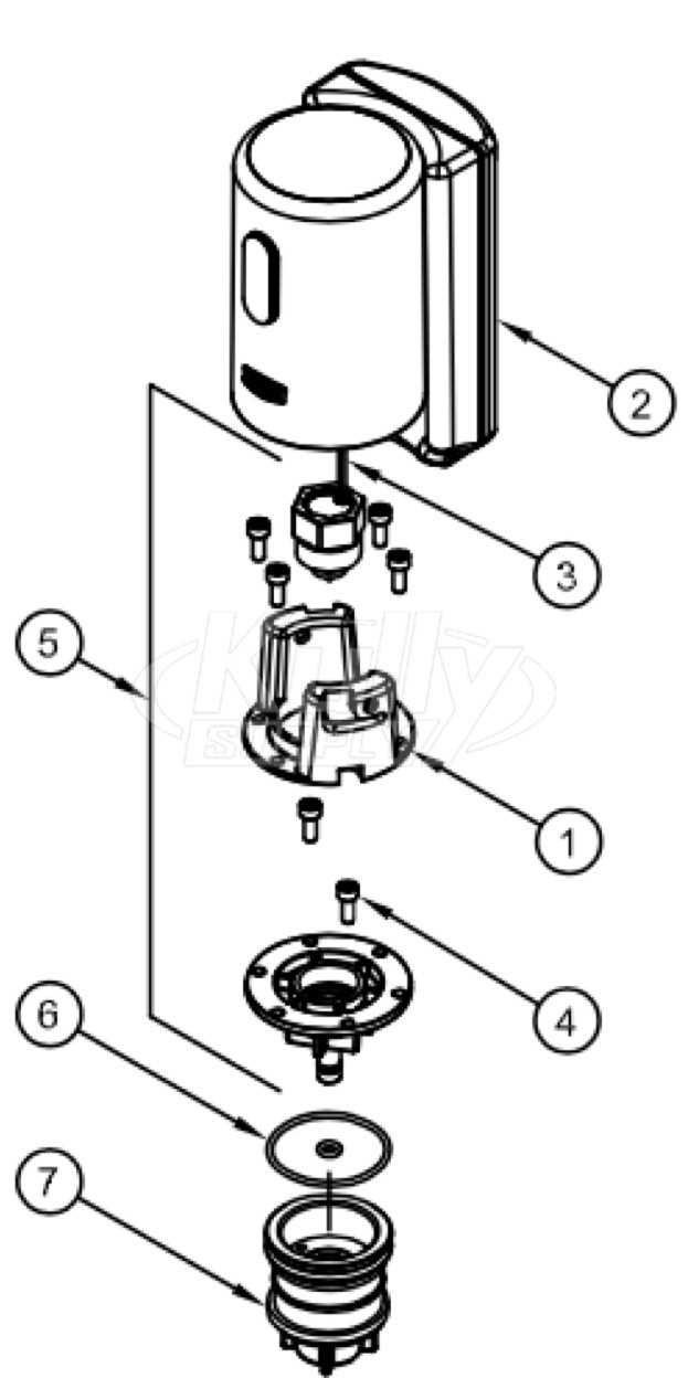 zurn flush valve parts diagram